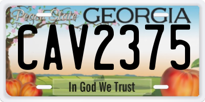 GA license plate CAV2375