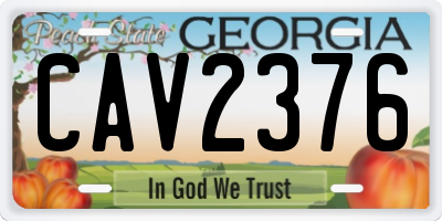 GA license plate CAV2376