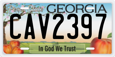 GA license plate CAV2397