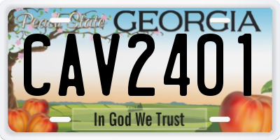 GA license plate CAV2401