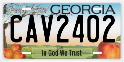 GA license plate CAV2402