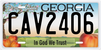 GA license plate CAV2406