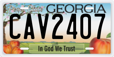 GA license plate CAV2407