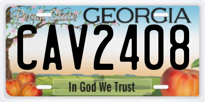 GA license plate CAV2408
