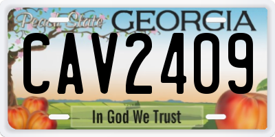 GA license plate CAV2409
