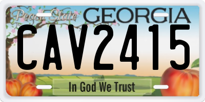 GA license plate CAV2415