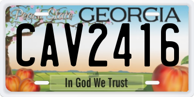 GA license plate CAV2416