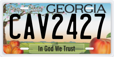 GA license plate CAV2427