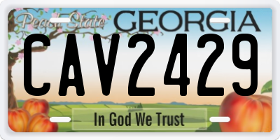 GA license plate CAV2429