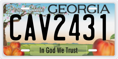 GA license plate CAV2431