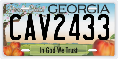 GA license plate CAV2433