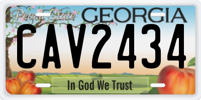 GA license plate CAV2434