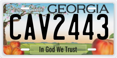 GA license plate CAV2443
