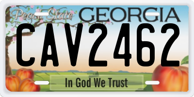 GA license plate CAV2462