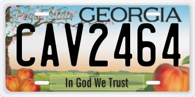 GA license plate CAV2464