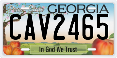 GA license plate CAV2465