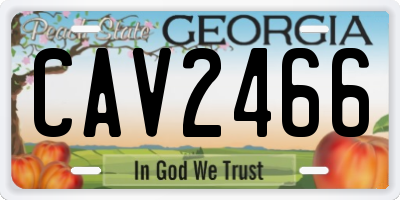GA license plate CAV2466