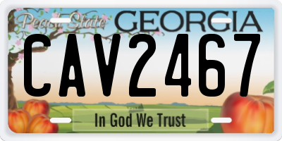 GA license plate CAV2467