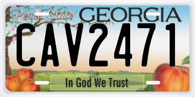 GA license plate CAV2471