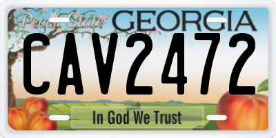 GA license plate CAV2472