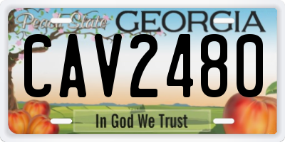 GA license plate CAV2480