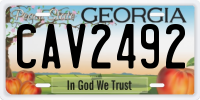 GA license plate CAV2492
