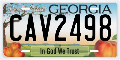 GA license plate CAV2498
