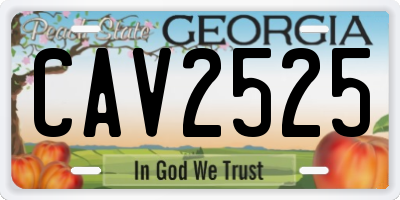 GA license plate CAV2525