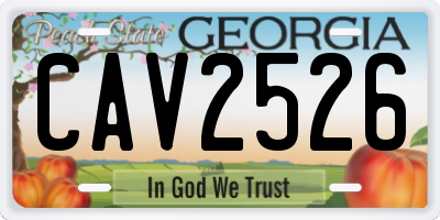 GA license plate CAV2526
