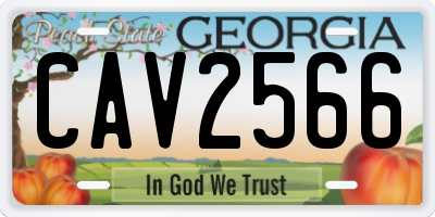 GA license plate CAV2566