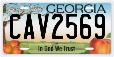 GA license plate CAV2569