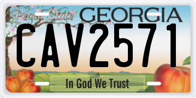 GA license plate CAV2571