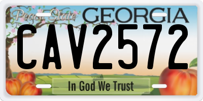 GA license plate CAV2572