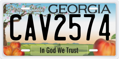 GA license plate CAV2574