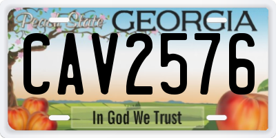 GA license plate CAV2576