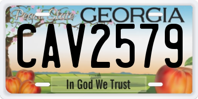 GA license plate CAV2579