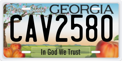 GA license plate CAV2580