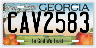 GA license plate CAV2583