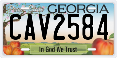 GA license plate CAV2584