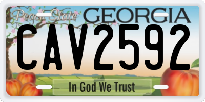 GA license plate CAV2592