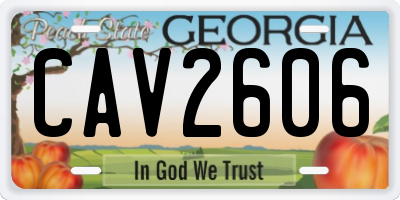 GA license plate CAV2606