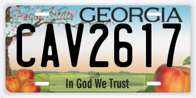 GA license plate CAV2617