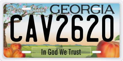 GA license plate CAV2620