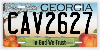 GA license plate CAV2627