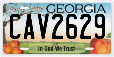 GA license plate CAV2629