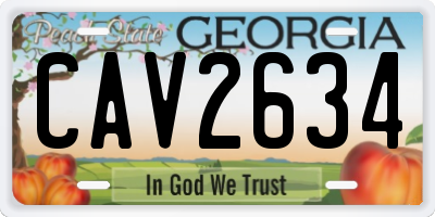 GA license plate CAV2634