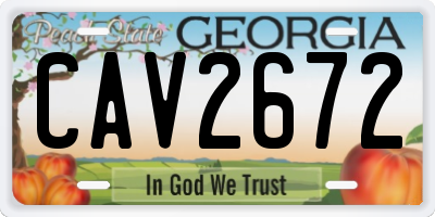GA license plate CAV2672
