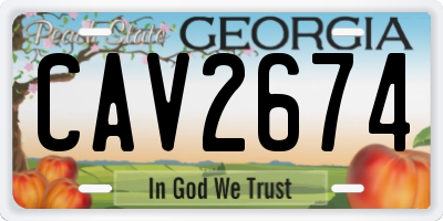 GA license plate CAV2674