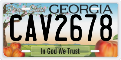 GA license plate CAV2678