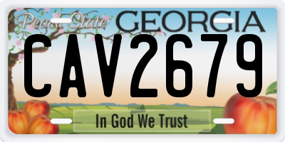 GA license plate CAV2679